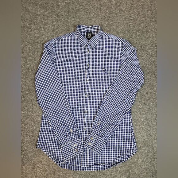 Alexander McQueen Men's Long Sleeve  Button Down Shirt Size M Blue Checkered - Picture 1 of 11